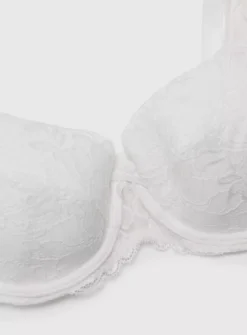 A-E White Recycled Lace Full Cup Comfort Bra 36A